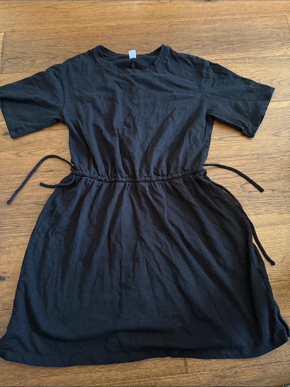 Old navy Black Short-Sleeve Drawstring Waist Dress